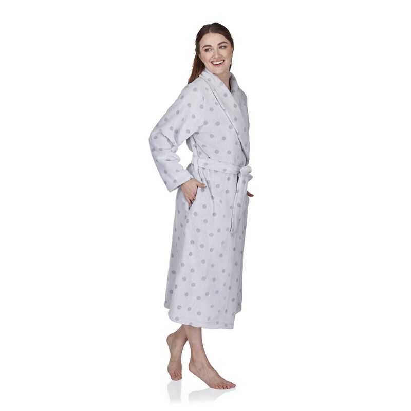 La Marquise Plush Polka Shawl Collar Robe image number 2
